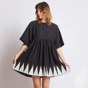 Rujuta Sheth Bazaar Dress | Black applique M/L - BRAND NEW WITH TAGS